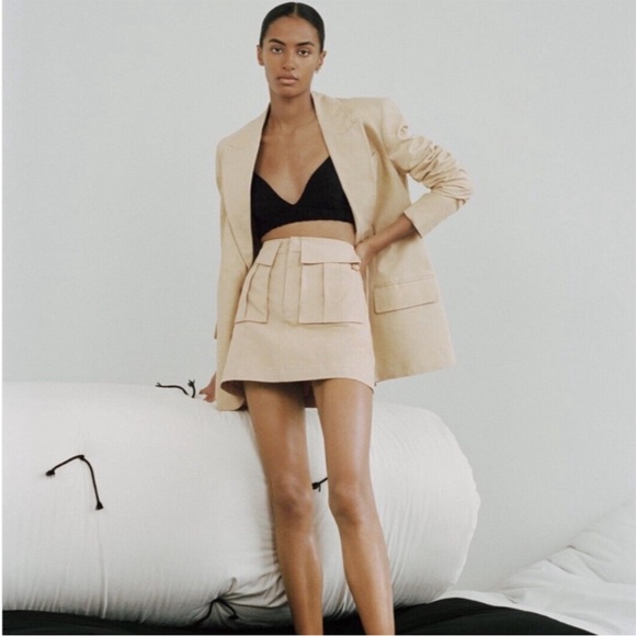 NWT ZARA Rustic Oversized Blazer, Linen-Blend - Picture 3 of 14